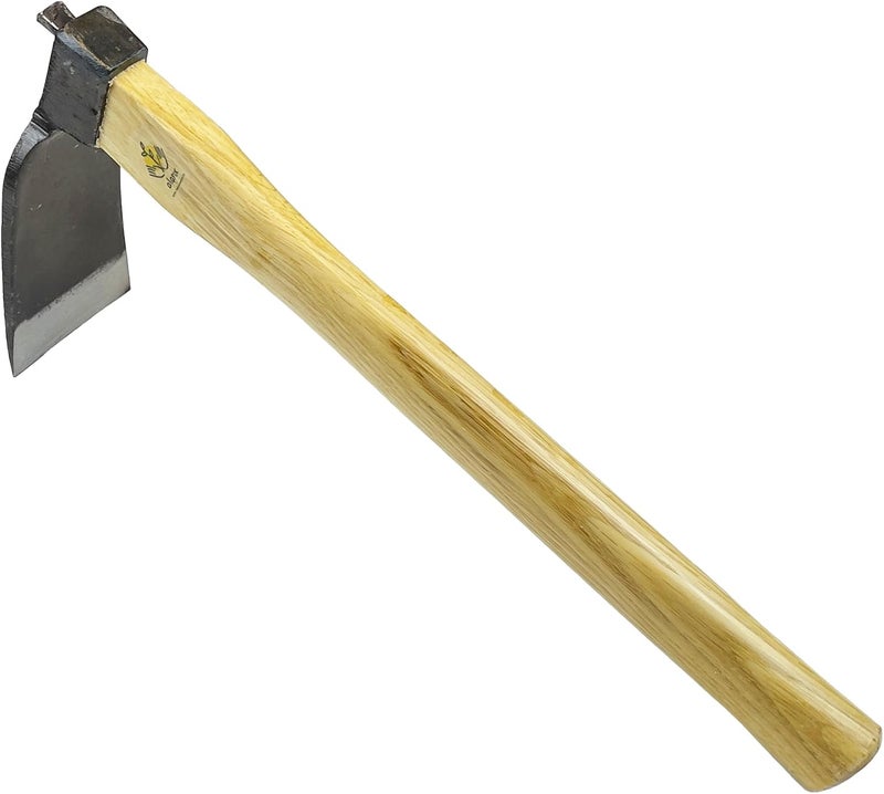 ALANX 14 Inch Heavy Duty Curved Hoe, Without Welding, Gardening Tool, Oak Handle, for Digging, Weeding, and Planting - Image 1